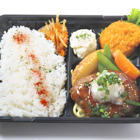 KUBOTA食堂のハンバーグ弁当（和風おろし）｜東神奈川で洋食のテイクアウトならKUBOTA食堂